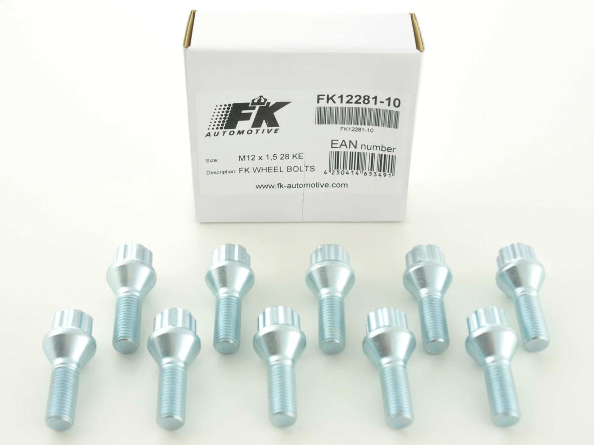 Radschrauben Set (10 Stk.) Kegelbund Schaftlänge 42mm M12x1,25 silber Radschrauben Set (10 Stk.) Kegelbund Schaftlänge 42mm M12x1,25 silber